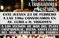 MARCHA DE LAS VELAS: BASTA DE EDEA S.A. 23 DE FEBRERO - 19hs