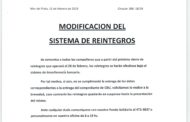 MODIFICACIÓN DEL SISTEMA DE REINTEGROS DE FOSOLyF