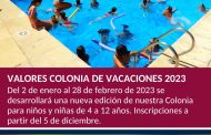Valores Colonia de vacaciones 2023