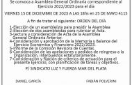 CONVOCATORIA A ASAMBLEA GENERAL ORDINARIA EJERCICIO DEL 1/05/2022 AL 30/04/2023